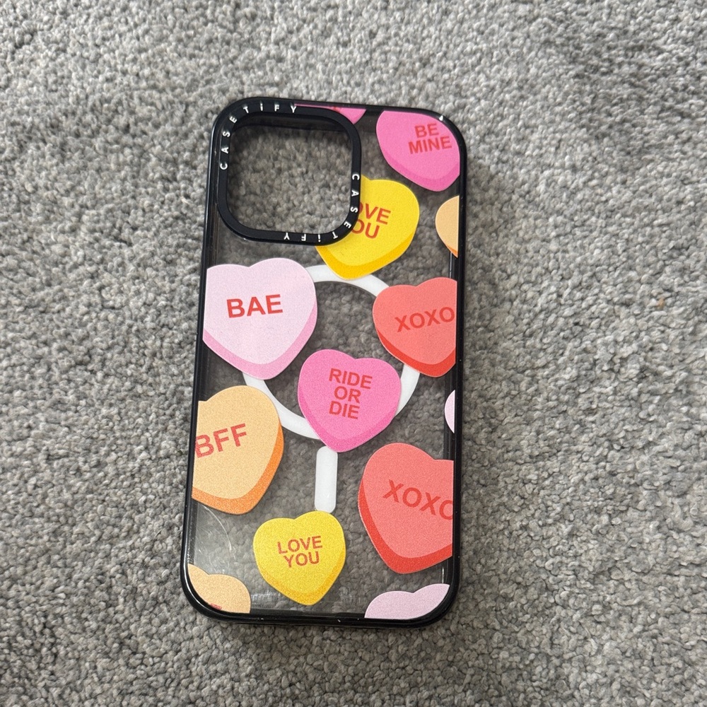 Casetify Pastel Conversation Heart iPhone Case - Pink, Yellow & Coral